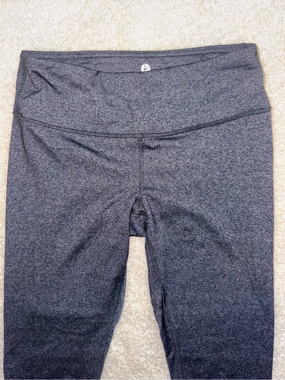 90 Degree By Reflex Women's Dark Heather Gray High-Waist Leggings Capri